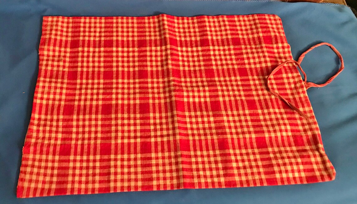 Antique Gingham and Homespun Doll Bed Cover and Bolster Cover Etsy