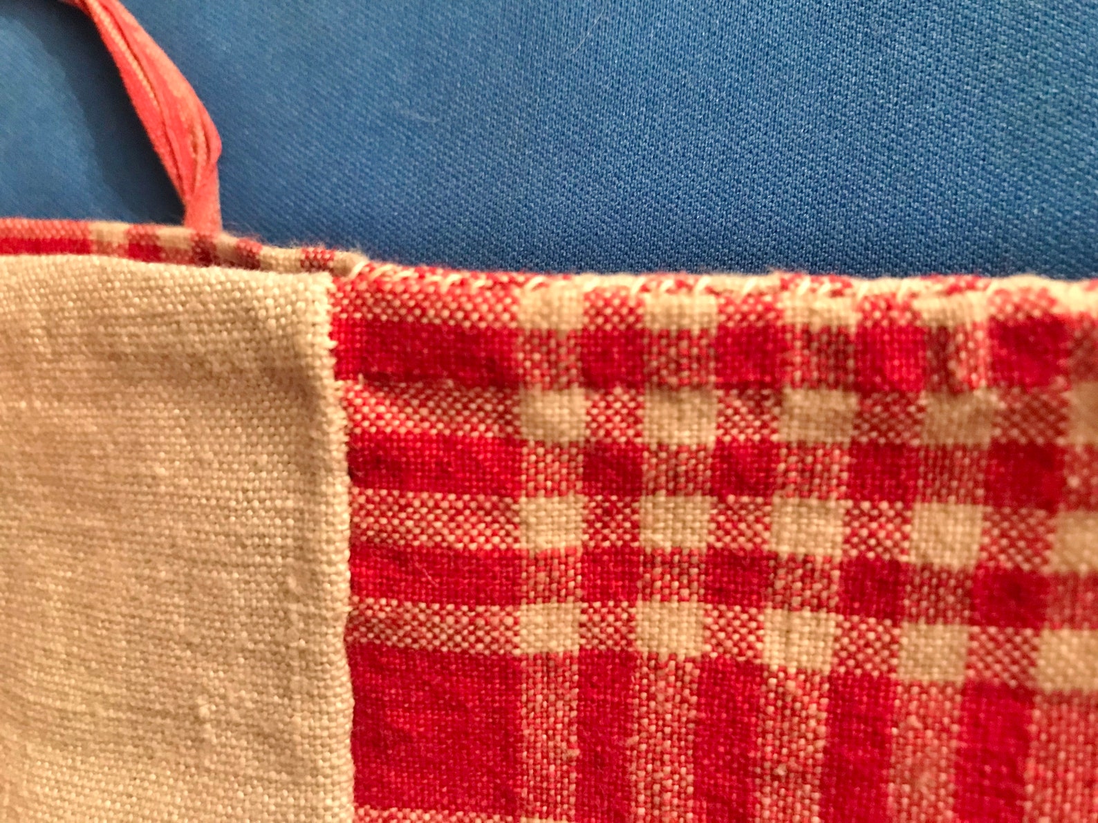 Antique Gingham and Homespun Doll Bed Cover and Bolster Cover Etsy