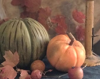 Altes Steinobst, ganzer Kürbis