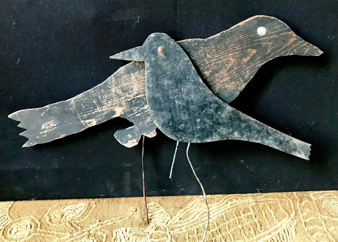 Vintage Crow Silhouette Decoy, Working Decoy Etsy