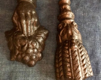 Antique Cast Iron Gate Weight, Lady's Hand Holding Grapes