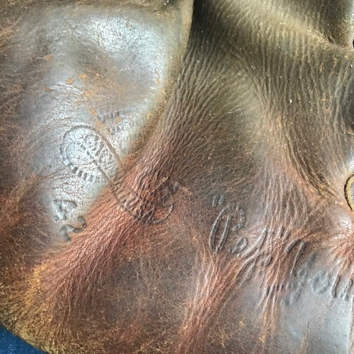 Antique shops & Vintage Child's Leather Baseball Gloves, 7 Total, Leather Baseball