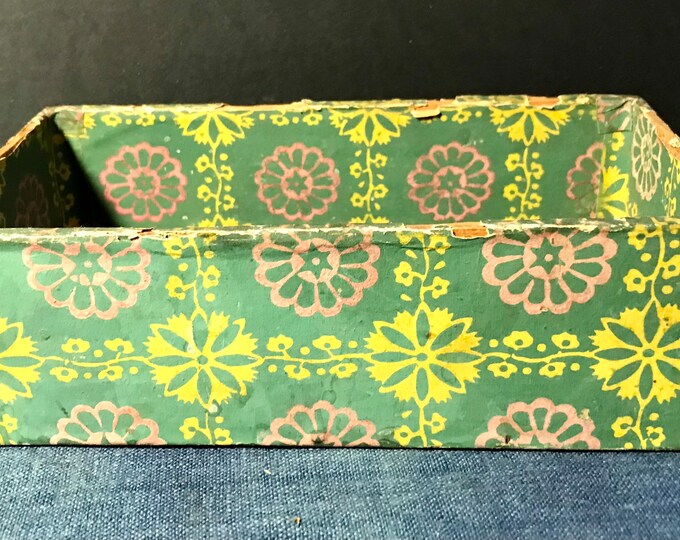 Antique Wallpaper Box, Vibrant Hand Blocked Paper - Etsy
