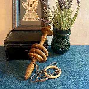 Antique Wooden Game, Whimsey, Baby Rattle