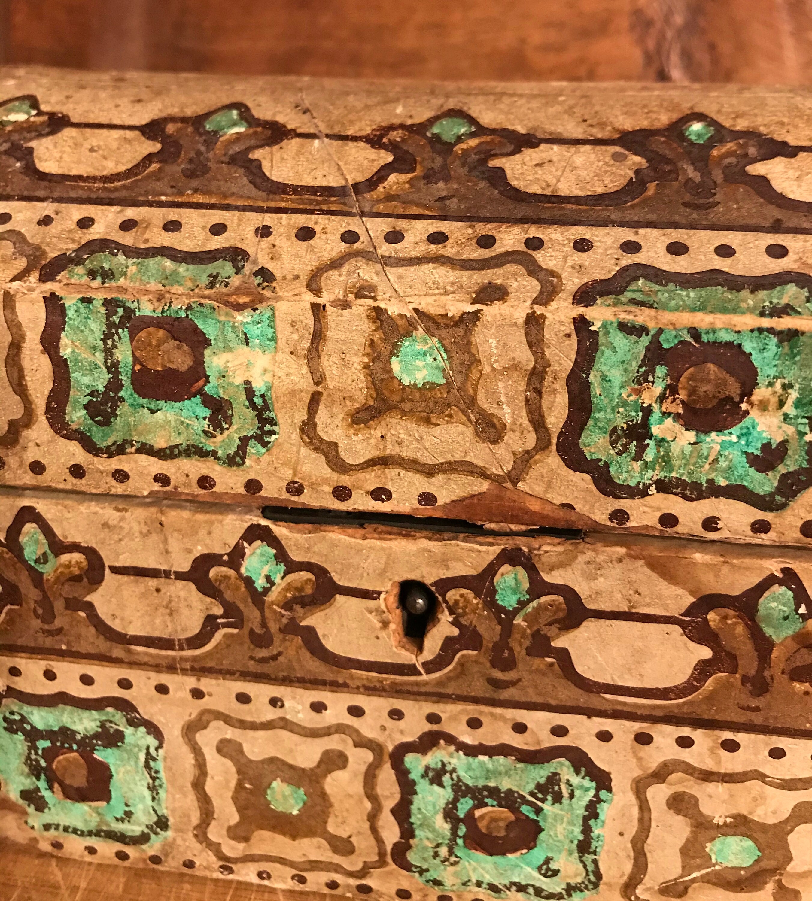 Antique Wallpaper Box Small Dome Topped Wooden Box Etsy