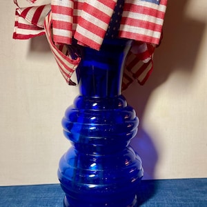 Vintage Kobaltblaue Doppel-Bienenstock Vase