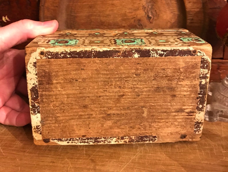 Antique Wallpaper Box Small Dome Topped Wooden Box Etsy