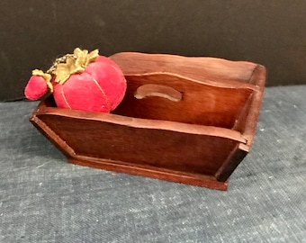 Vintage Miniature Walnut Toy Cutlery Tray