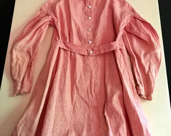 Antique Child's Dress, Double Pink, c. 1860