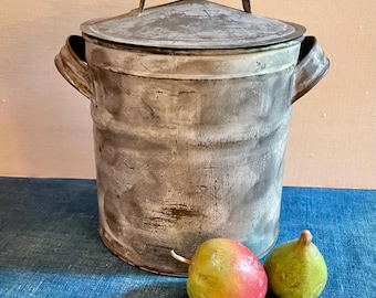 Antique PA Smoke Decorated Tin, Sugar Canister