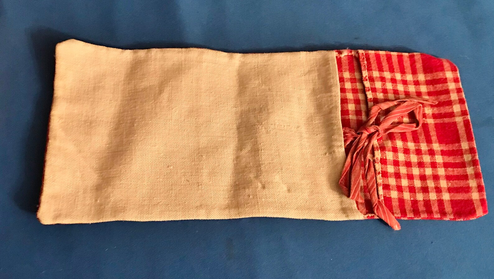 Antique Gingham and Homespun Doll Bed Cover and Bolster Cover Etsy