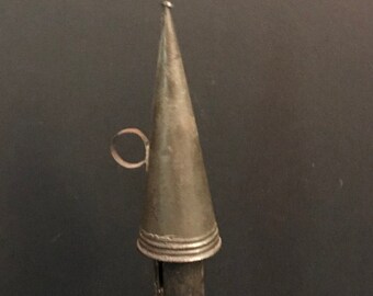 Antique Tin Candle Snuffer Cone, Witches' Hat