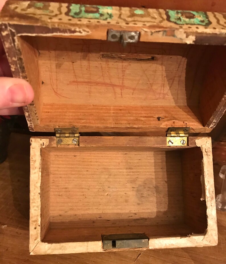 Antique Wallpaper Box Small Dome Topped Wooden Box Etsy