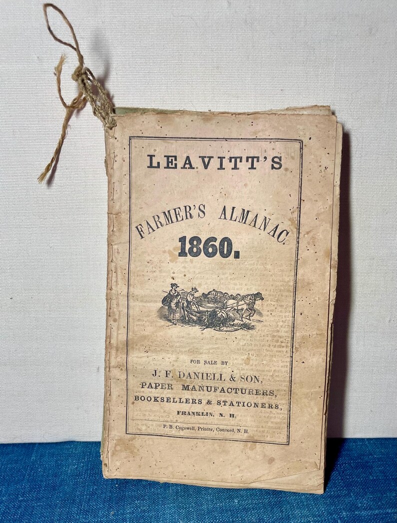 Antique Farmer's Almanacs, New Hampshire, 1860, 1861, 1862 - Etsy