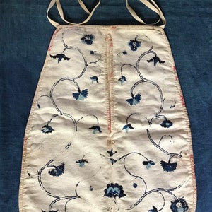 Antique 18th c. Deerfield, Mass Lady's Pocket, Blue and White