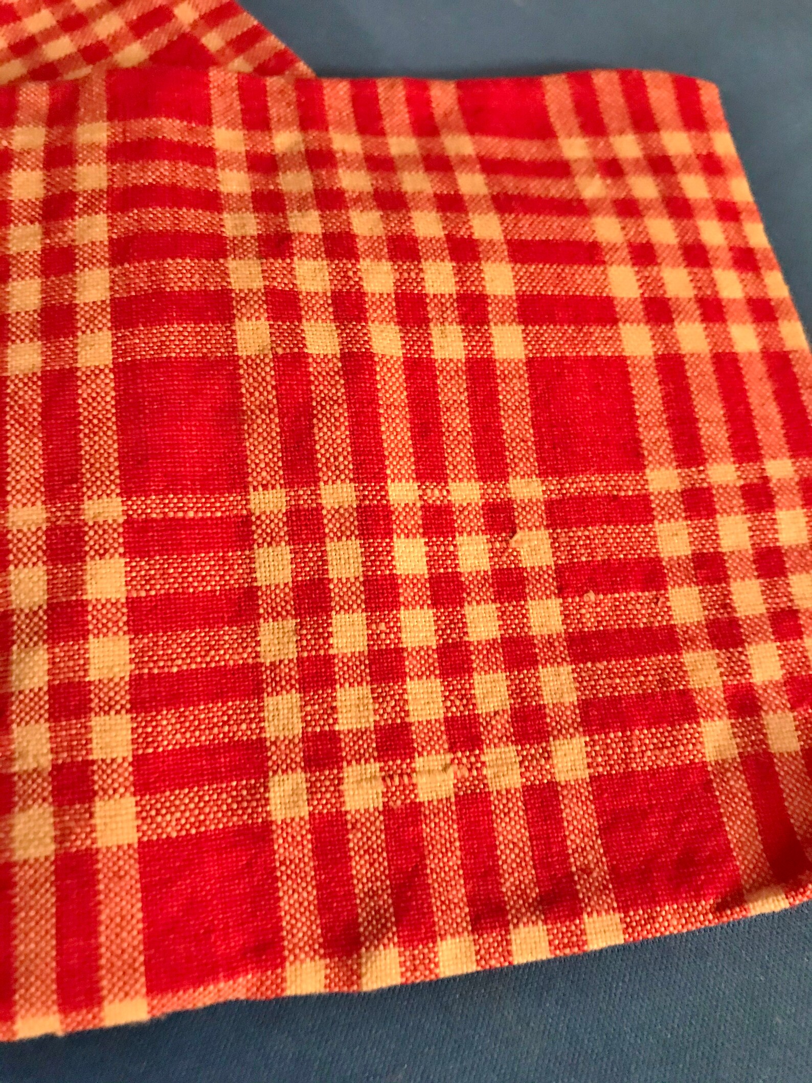 Antique Gingham and Homespun Doll Bed Cover and Bolster Cover Etsy