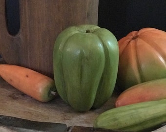 Pimiento verde grande de piedra de mármol italiana vintage