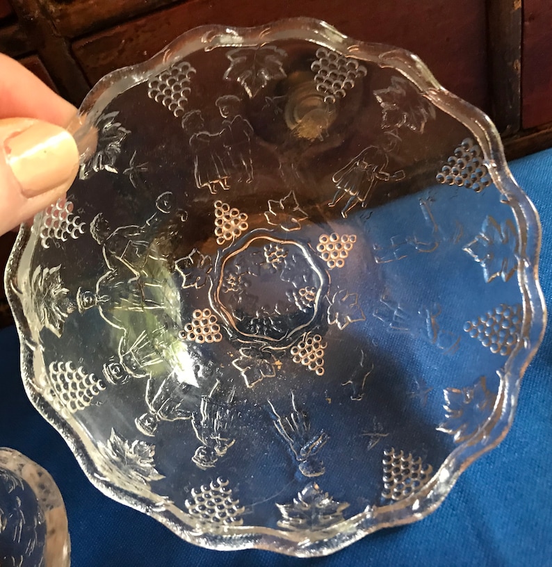 Antique Child's Pressed Glass Berry Bowl Set Nursery Etsy