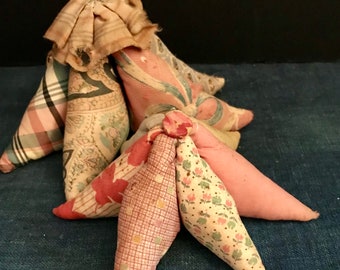 Antique Starfish Pincushion, Great Fabrics