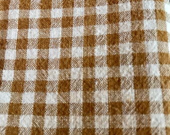 Antique Cotton Fabric, Brown Stripes