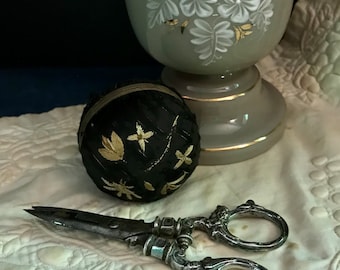 Antique 18th c. American Silk Pinball Pincushion