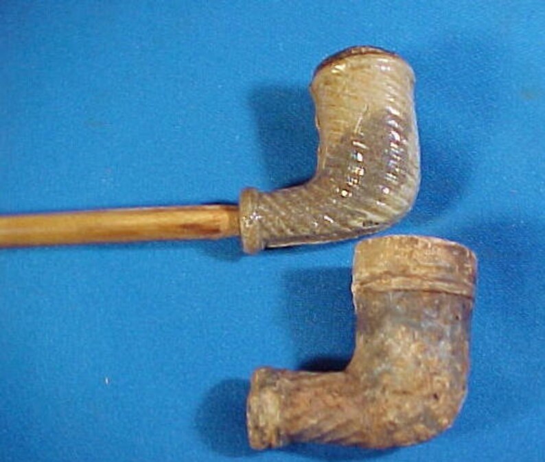 Antique Pipe Pottery Reed Stem Pipes Anna Pottery IL Etsy