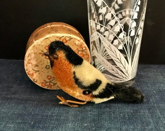 Antique Schuco Mohair & Tin Wind Up Bird, Pick Pick