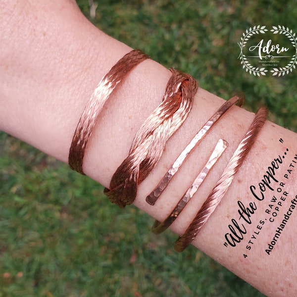 All the Copper Your Heart Can Hold! The Ultimate Copper Bracelet Stack! Or Individual Pieces Heal Your Body w/ Jewelry Adorn Handcrafted