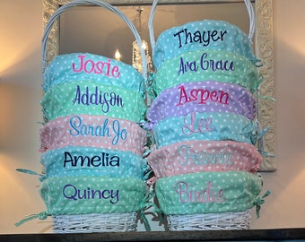 Monogrammed Easter Baskets -  Easter Basket with Liner