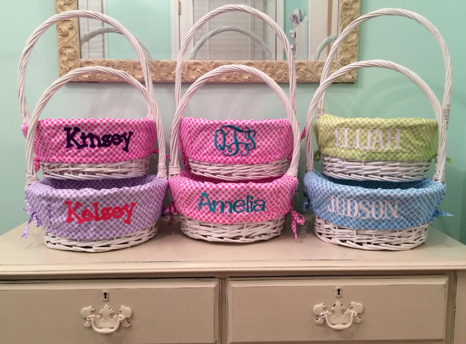 Monogrammed Easter Baskets Etsy