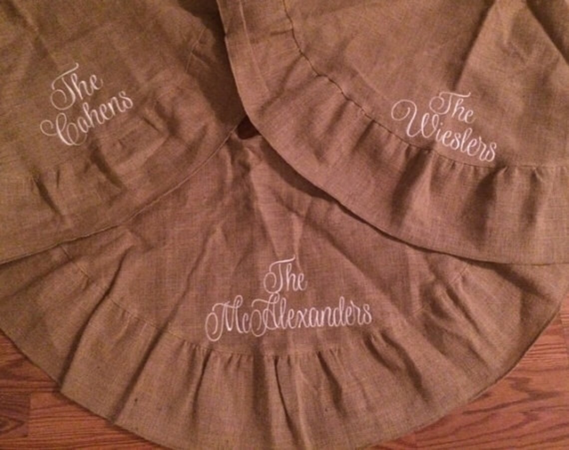 Monogrammed Tree Skirts Etsy