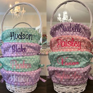 Monogrammed Easter Baskets Easter Basket with Liner image 2