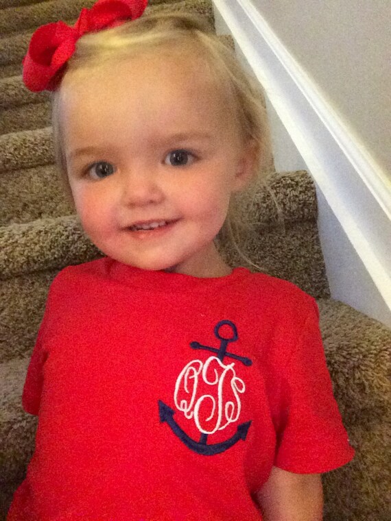 Items similar to Monogrammed Anchor Infant/Toddler T Shirt on Etsy