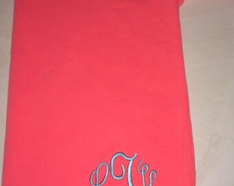 Monogrammed Sweatshirt with Monogram at Bottom of Shirt