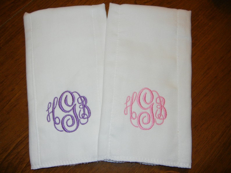 Monogrammed Burp Cloths Set of 2 image 4