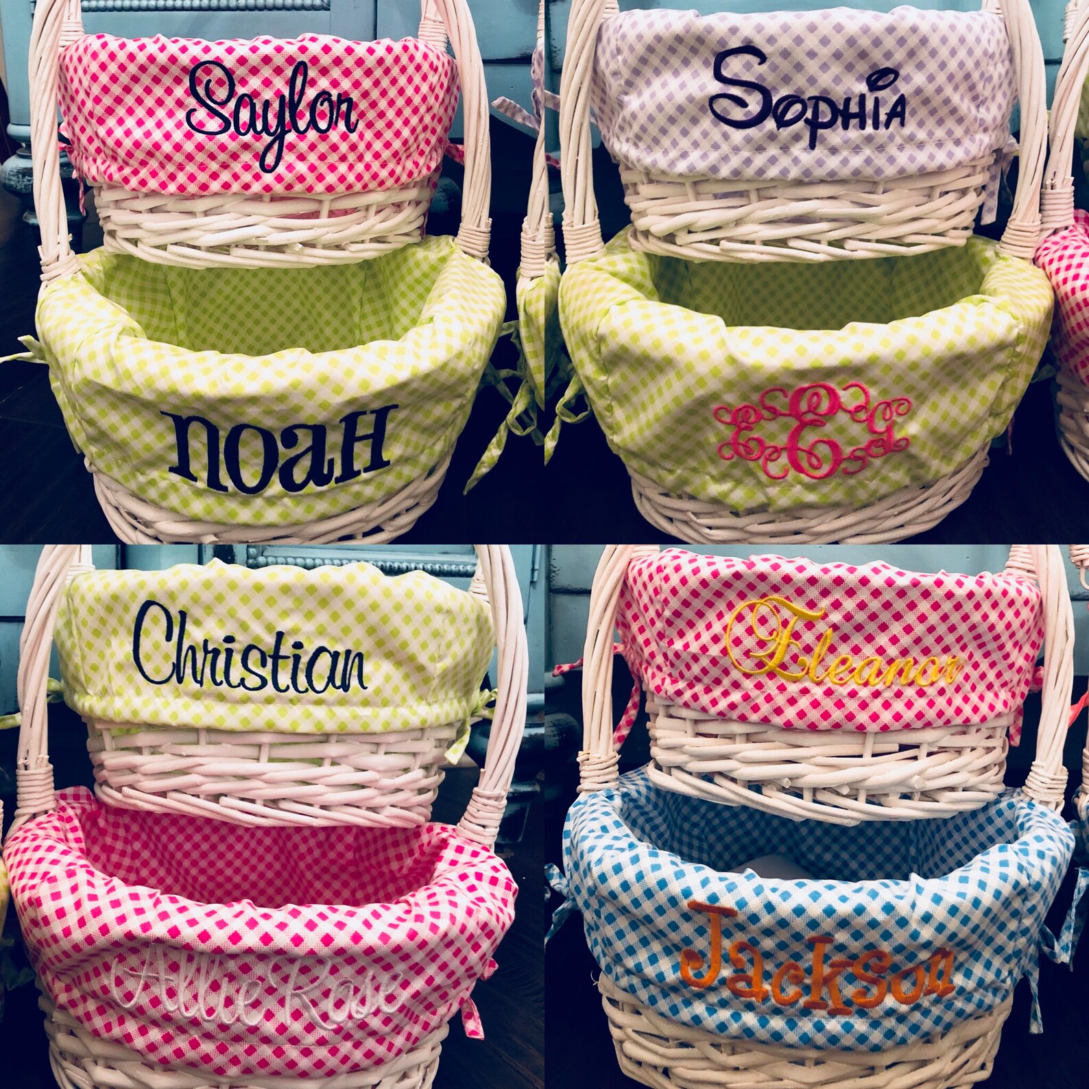 Monogrammed Easter Baskets Etsy