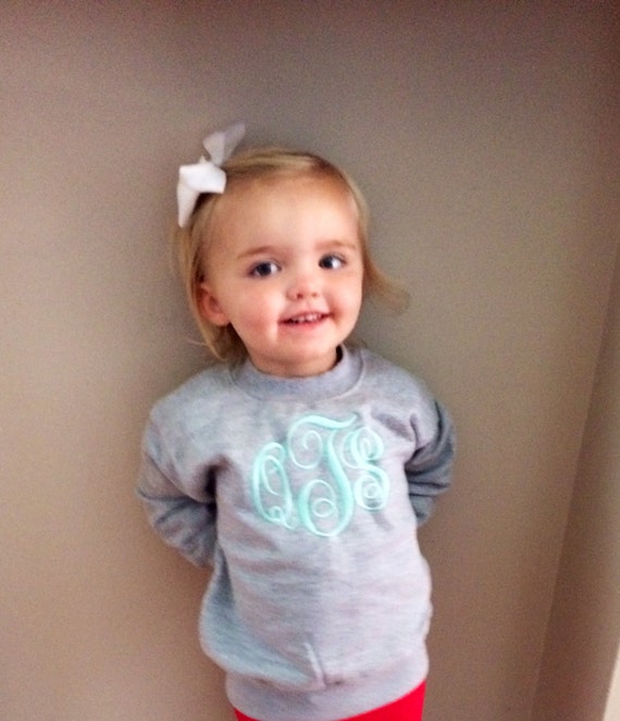 Toddler Monogram Sweatshirt, Crewneck Sweatshirt, Toddler Pullover,  Monogram, Monogrammed, Personalized, Gifts for her