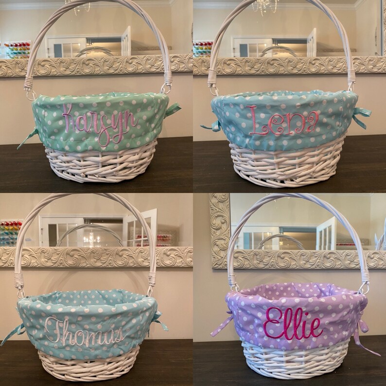 Monogrammed Easter Baskets Easter Basket with Liner image 6