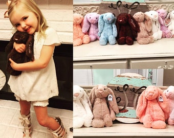 Monogrammed Bunny - Personalized Bunny - Jellycat Bunny - Medium Jellycat Bunny - Large Jellycat Bunny