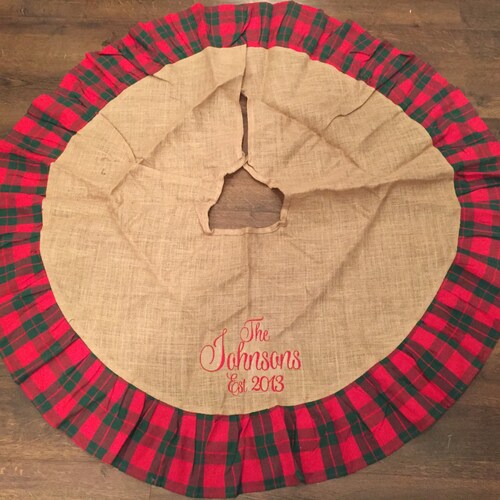 Monogrammed Burlap Tree Skirt 