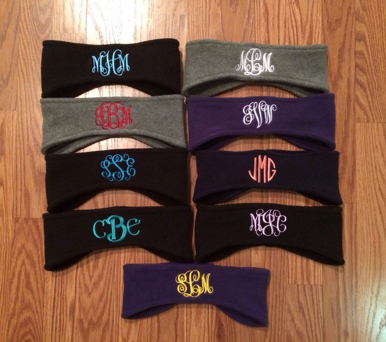 Monogrammed Ear Warmers Etsy