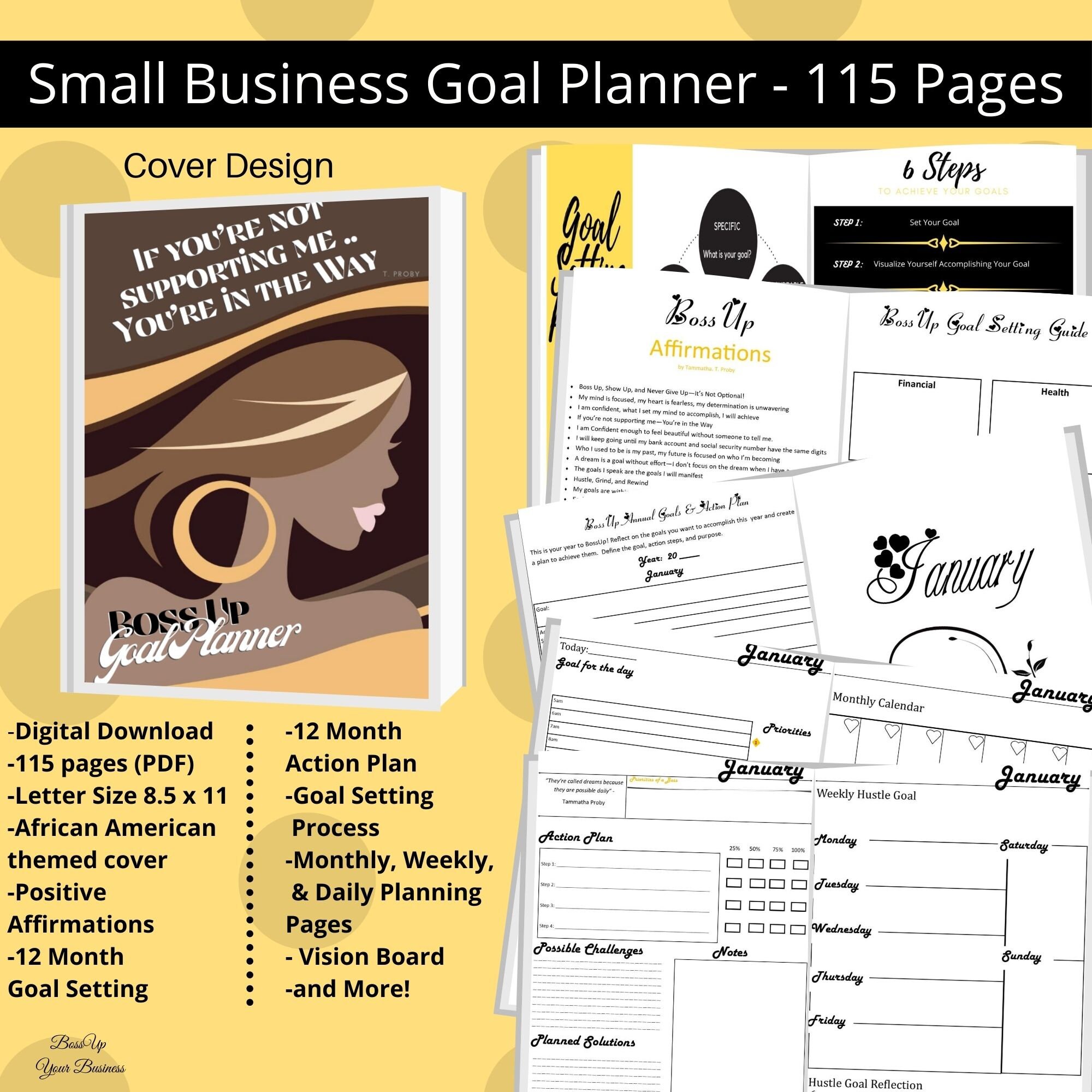 Printable Planner for Entrepreneurs 115 Page PDF Digital Etsy