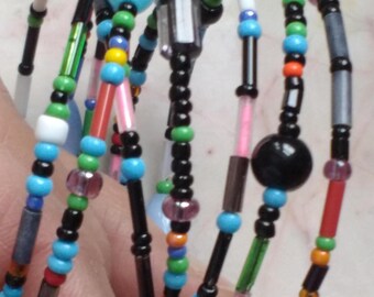 Vintage Boho Chic Beaded Wire Wrap Cuff Bracelet