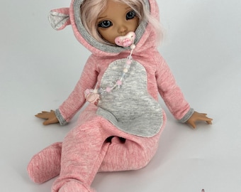 Doll Kigurumi Outfit, Cute Pajama Suit for LittleFee Doll, Hooded Jumpsuit