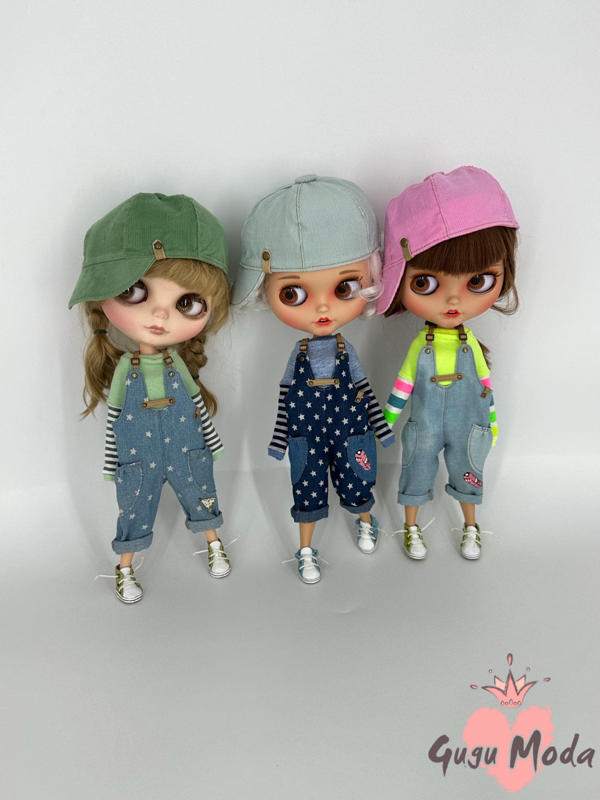 ♥プチブライス♥オーバーオール　デニムパンツ ブライス風ジーンズオーバーオール。3色展開。在庫限り！ - Etsy 日本