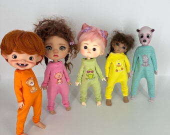 Littlefee Doll Pyjamas: Handmade Animal Overalls