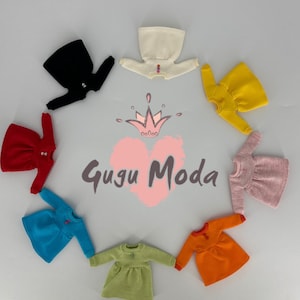 Long Sleeve Dress for Middie Blythe Dolls – 20cm Handmade Clothes, 8 Color