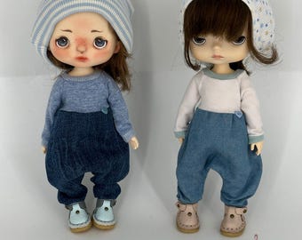 Holala Doll Clothes, Monst Doll Outfit, Romper with Hat Set, Handmade Doll Clothes Set