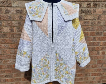 Quilted Coat, Oversized Coat, Patchwork coat, Upcycled Coat, Blanket Coat, One size Fits Most, Bohemian Coat, Cocoon coat, Handmade