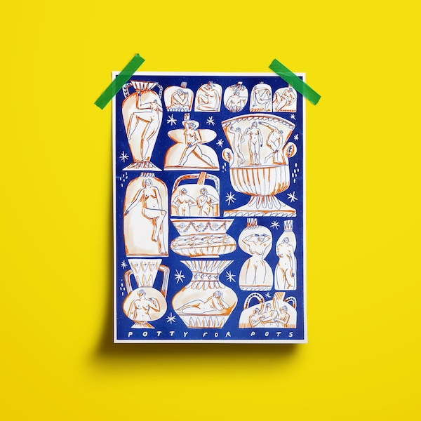 Potty for Pots A3 Risograph Print 140gsm